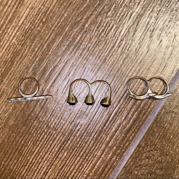 Bundle of 3 Two-Finger Fashion Rings - Picture 8 of 10